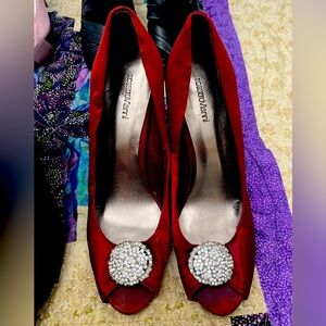 Red bejeweled heels